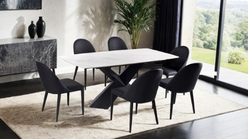 Lenvik Black/White Dining Table - FM3700BK-T-TABLE