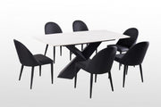Lenvik Black/White Dining Table - FM3700BK-T-TABLE