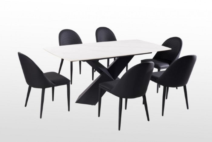 Lenvik Black/White Dining Table - FM3700BK-T-TABLE