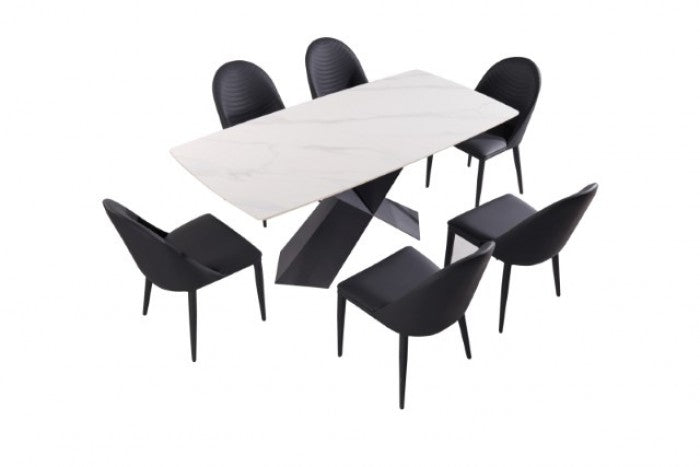 Lenvik Black/White Dining Table - FM3700BK-T-TABLE