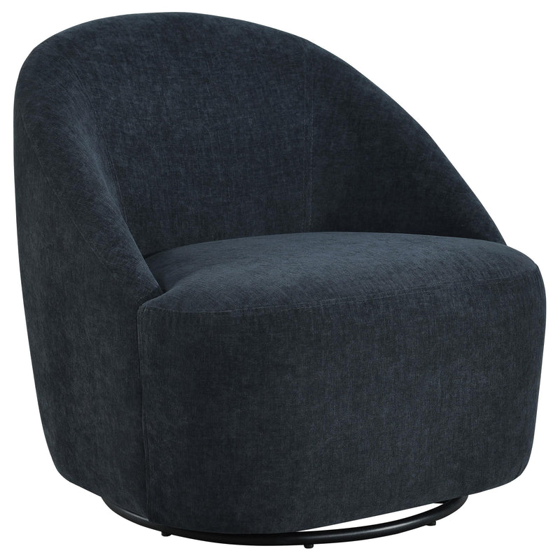 Leon Chenille Upholstered Swivel Accent Chair Black - 903413