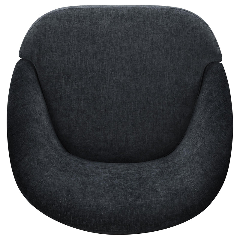 Leon Chenille Upholstered Swivel Accent Chair Black - 903413
