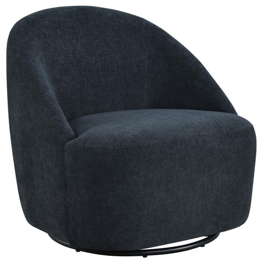 Leon Chenille Upholstered Swivel Accent Chair Black - 903413