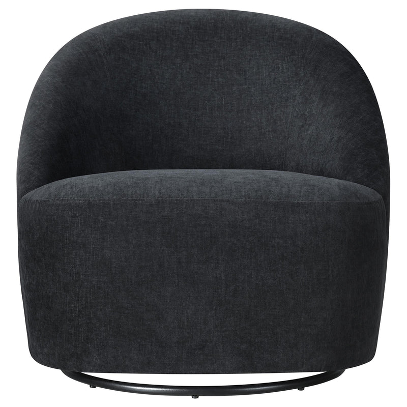 Leon Chenille Upholstered Swivel Accent Chair Black - 903413
