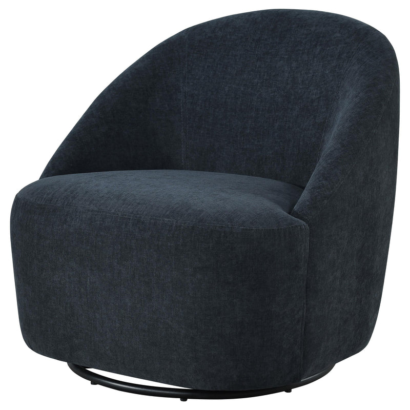 Leon Chenille Upholstered Swivel Accent Chair Black - 903413