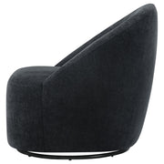 Leon Chenille Upholstered Swivel Accent Chair Black - 903413