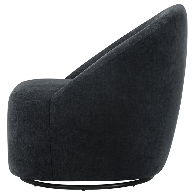 Leon Chenille Upholstered Swivel Accent Chair Black - 903413