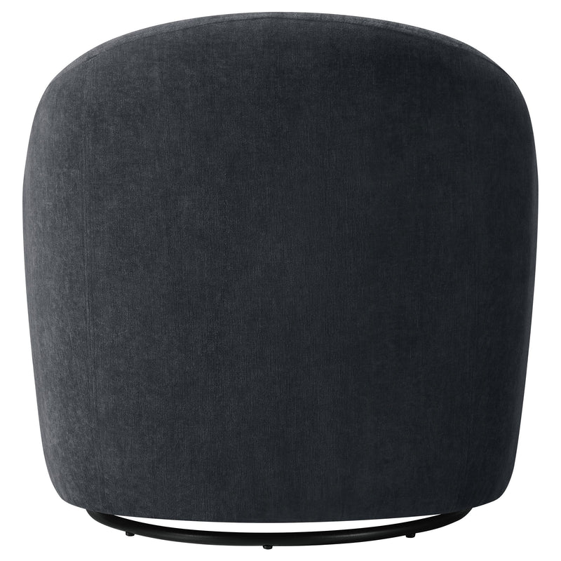 Leon Chenille Upholstered Swivel Accent Chair Black - 903413