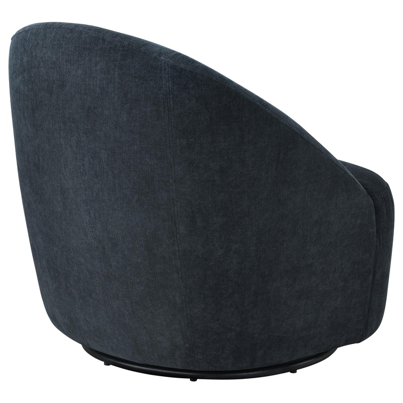 Leon Chenille Upholstered Swivel Accent Chair Black - 903413