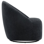Leon Chenille Upholstered Swivel Accent Chair Black - 903413