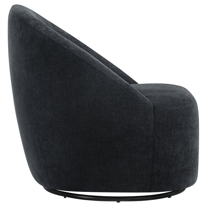 Leon Chenille Upholstered Swivel Accent Chair Black - 903413
