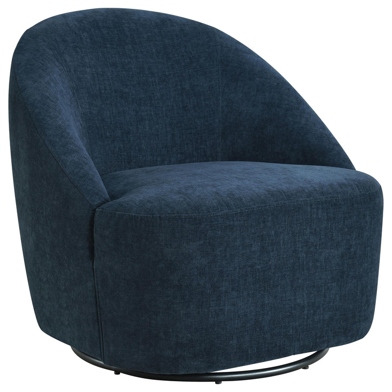 Leon Upholstered Barrel Swivel Accent Chair Navy - 903410