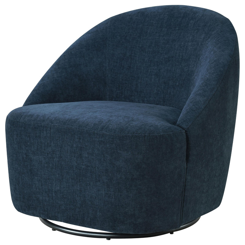 Leon Upholstered Barrel Swivel Accent Chair Navy - 903410
