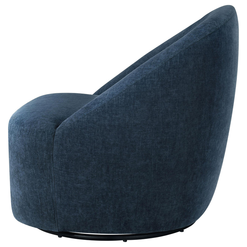 Leon Upholstered Barrel Swivel Accent Chair Navy - 903410