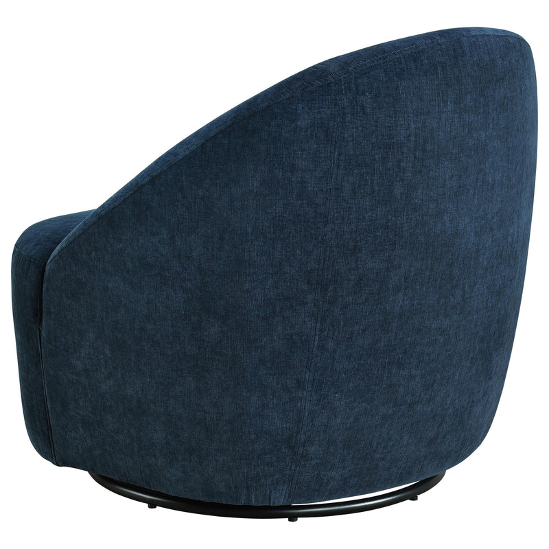 Leon Upholstered Barrel Swivel Accent Chair Navy - 903410