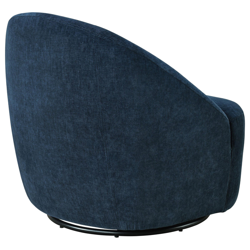 Leon Upholstered Barrel Swivel Accent Chair Navy - 903410