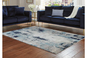 Leonelle Cream/Blue/Gray Medium Rug - Gate FurnitureRug Medium