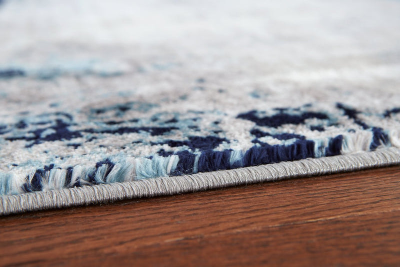 Leonelle Cream/Blue/Gray Medium Rug - Gate FurnitureRug Medium