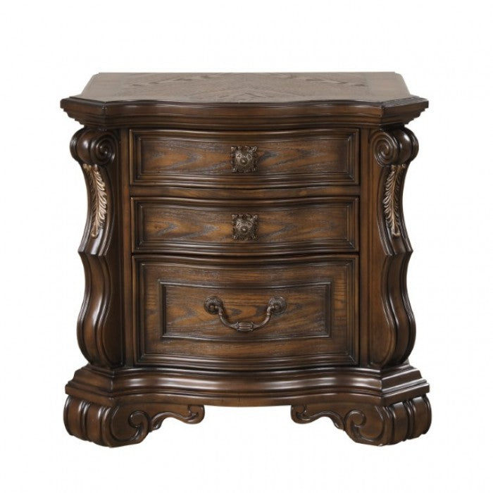 Leovanni Dark Brown Nightstand - FM70003DB-N