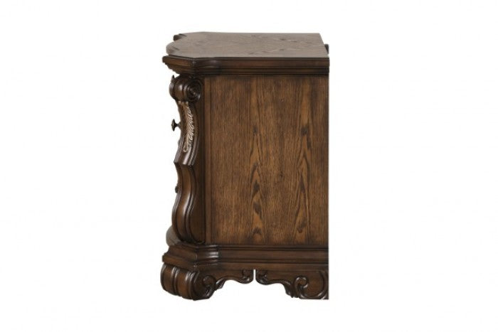 Leovanni Dark Brown Nightstand - FM70003DB-N