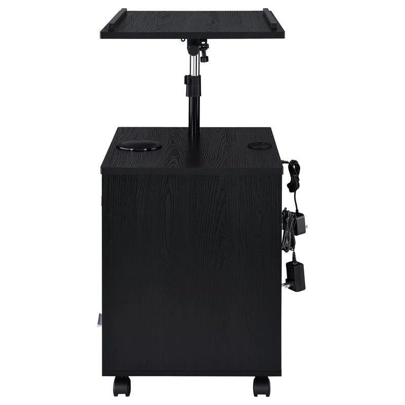 Lerma 1-drawer Adjustable Tray Top Nightstand with Speaker Black Ash - 305772BLK