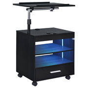 Lerma 1-drawer Adjustable Tray Top Nightstand with Speaker Black Ash - 305772BLK