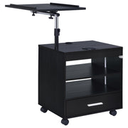 Lerma 1-drawer Adjustable Tray Top Nightstand with Speaker Black Ash - 305772BLK