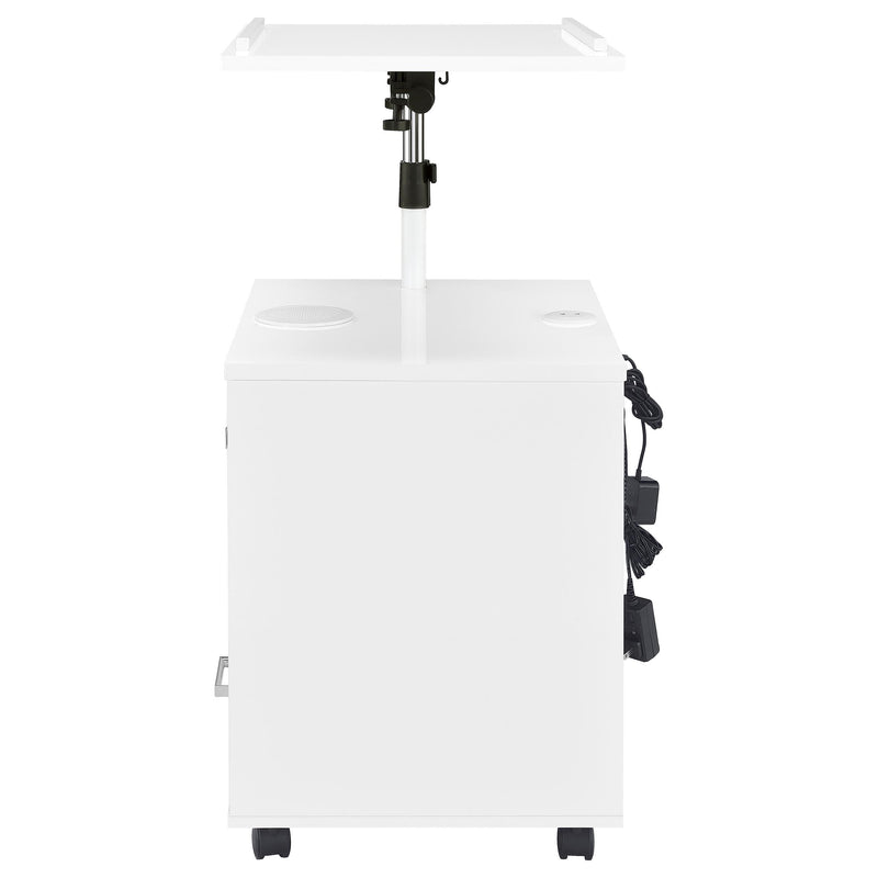Lerma 1-drawer Adjustable Tray Top Nightstand with Speaker White High Gloss - 305772WHT