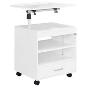 Lerma 1-drawer Adjustable Tray Top Nightstand with Speaker White High Gloss - 305772WHT