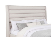 Leslie Upholstered Tufted Eastern King Wingback Platform Bed Beige - 315983KE