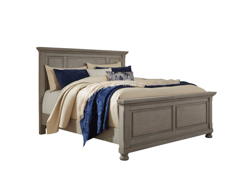 Lettner Light Gray King Panel Bed - Gate FurnitureKing Bed