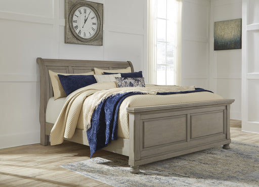 Lettner Light Gray King Sleigh Bed - Gate FurnitureKing Bed