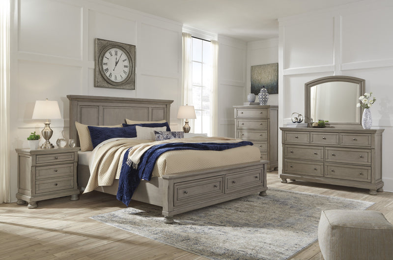 Lettner Light Gray King Storage Platform Bed - Gate FurnitureKing Bed