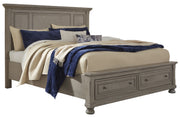 Lettner Light Gray King Storage Platform Bed - Gate FurnitureKing Bed