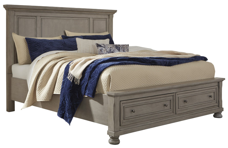 Lettner Light Gray King Storage Platform Bed - Gate FurnitureKing Bed