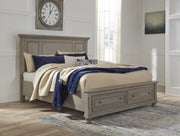 Lettner Light Gray King Storage Platform Bed - Gate FurnitureKing Bed