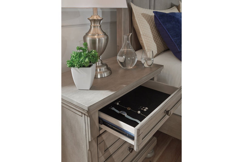 Lettner Light Gray Nightstand - Gate FurnitureNightstand