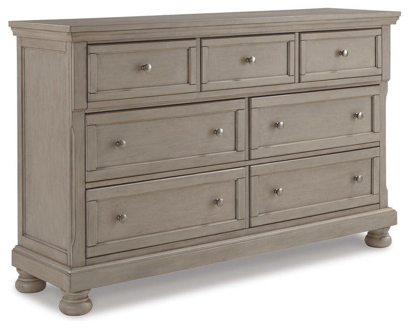 Lettner Light Gray Queen Panel Bed, Dresser, and Nightstand - B733B42