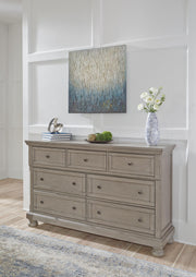 Lettner Light Gray Queen Panel Bed, Dresser, and Nightstand - B733B42