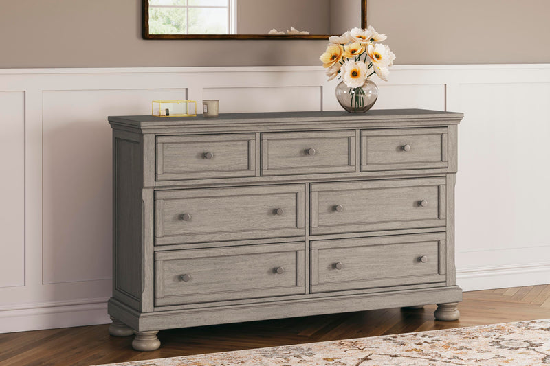 Lettner Light Gray Queen Panel Bed, Dresser, and Nightstand - B733B42