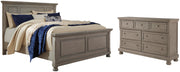 Lettner Queen Panel Bed and Dresser in Light Gray - PKG006575