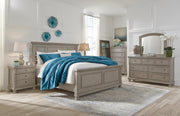 Lettner Queen Panel Bed and Dresser in Light Gray - PKG006575