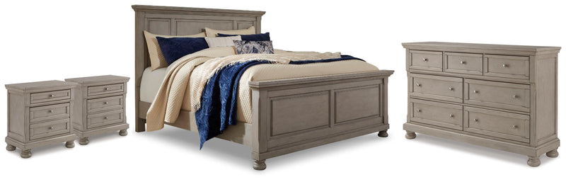 Lettner Queen Panel Bed, Dresser and 2 Nightstands - B733B60