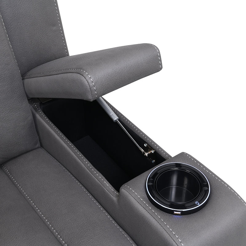 Leuco Power Motion Recliner w/Cup Holder, Control, LED & Power Headrest - LV02834