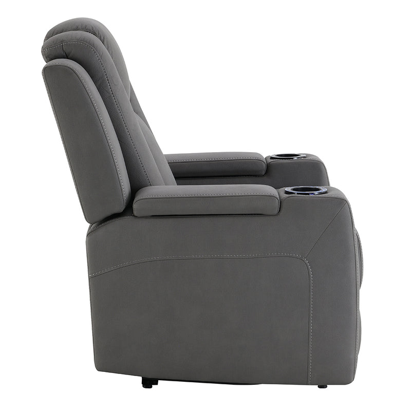 Leuco Power Motion Recliner w/Cup Holder, Control, LED & Power Headrest - LV02834