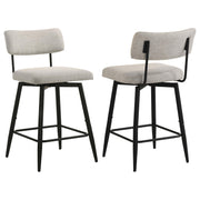 Levine Fabric Upholstered Swivel Counter Chair Cream (Set of 2) - 193189CRM
