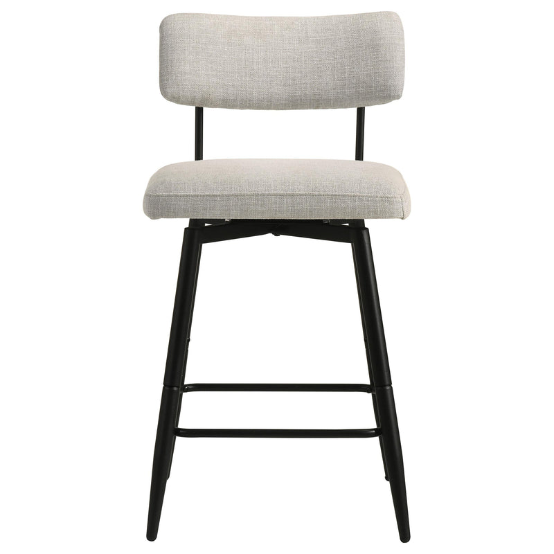 Levine Fabric Upholstered Swivel Counter Chair Cream (Set of 2) - 193189CRM