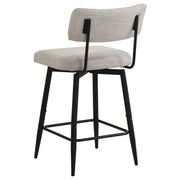 Levine Fabric Upholstered Swivel Counter Chair Cream (Set of 2) - 193189CRM