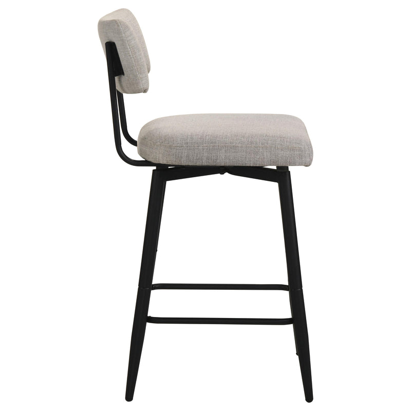 Levine Fabric Upholstered Swivel Counter Chair Cream (Set of 2) - 193189CRM
