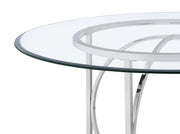 Levy 48-inch Round Glass Top Dining Table Chrome - 115240CHR
